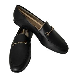 Sam Edelman Loraine Loafers Black Leather Gold Bit Size 10 New w/Box